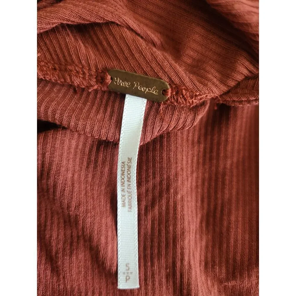 Free People Shimmy Shake Top sz S Brick Low Open Back Top boho Slouchy oversized - Picture 5 of 9